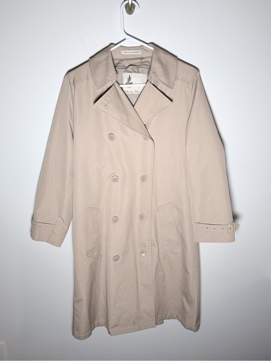 misty harbor Jackets & Blazers - Misty Harbor Beige Double-Breasted Trench Coat Medium